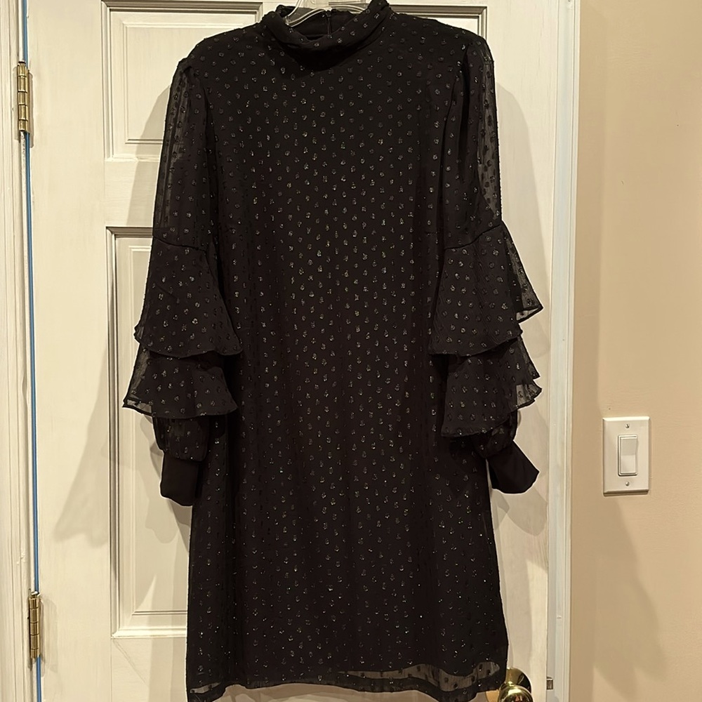 Black shimmery sheath dress